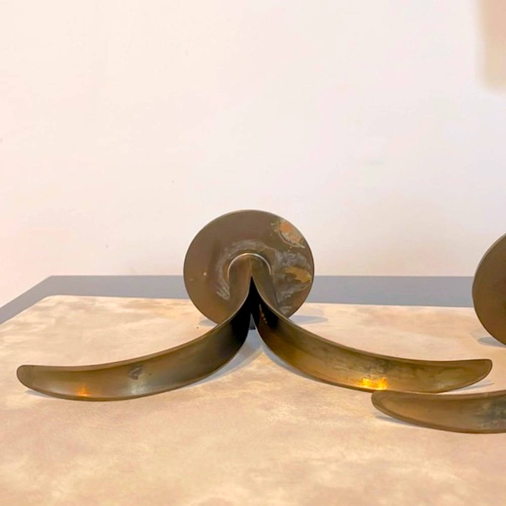 Ystad Metall Pair of Brass Bjork Liljan Candleholders Designed by Ivar Ahlenius - Picture 8 of 16